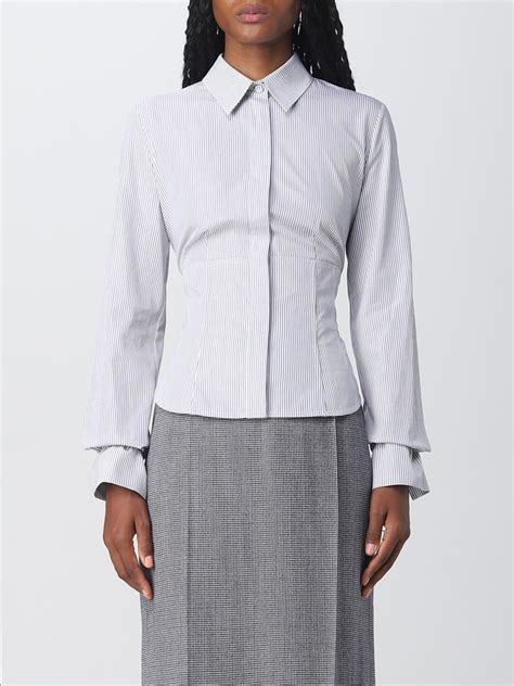 camicie fendi donna|Camicia in cotone bianco a righe .